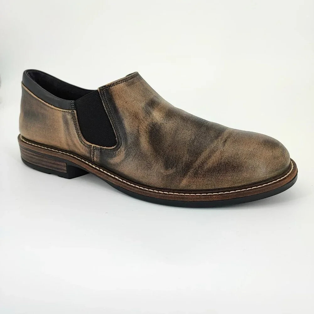 Naot Director Men's Size 10 US Leather Brown Slip-On Shoes
